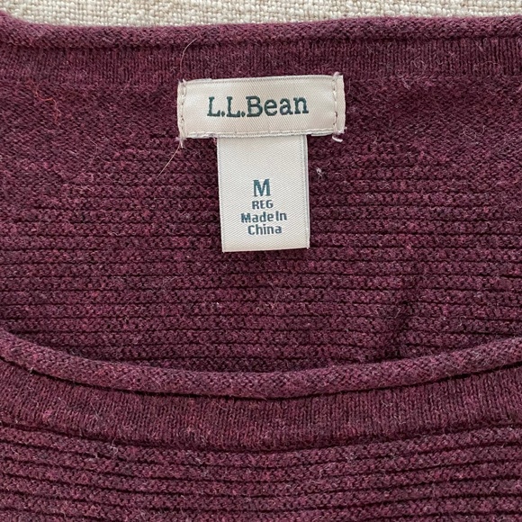 LL Bean Studio Tunic Sweater in Burgundy - Size M - Picture 6 of 8